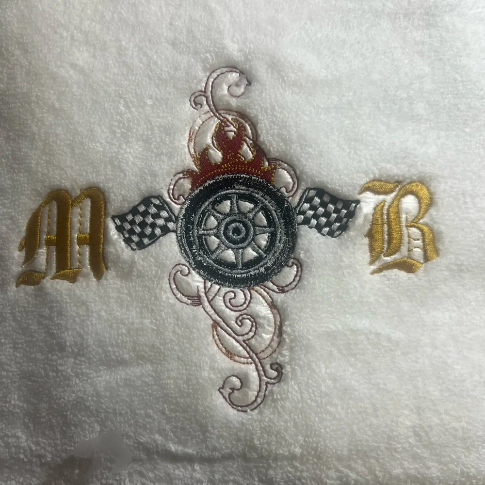 Motorcycle Racer Embroidered Towel set New made to order Monogrammed great gifts